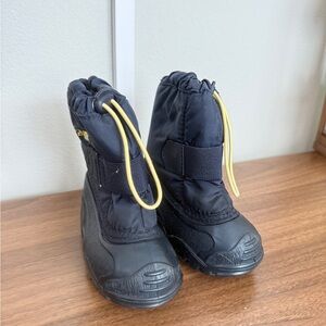 Kamik Navy Blue and Yellow Kids Snow Boots